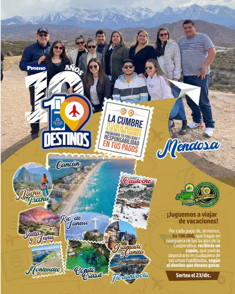 La promo “10 años, 10 destinos” sigue acumulando cupones‼️